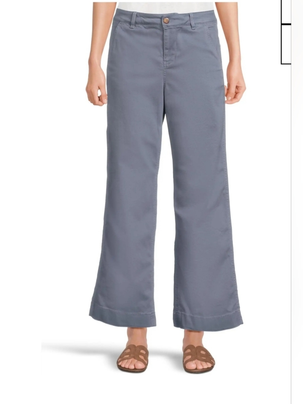 NEW LL Bean Comfort Stretch Wide Leg Midrise Ankle Pants Sz 8 Gray NWT